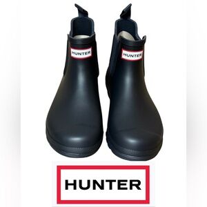 Hunter Chelsea Blue Ankle Rain Boots Size 8